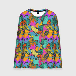 Лонгслив мужской Красочные Животные, цвет: 3D-принт