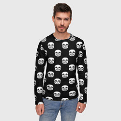 Лонгслив мужской UNDERTALE SANS SKULL FACE PATTERN УЗОР, цвет: 3D-принт — фото 2