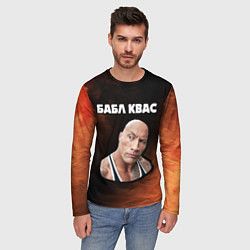 Лонгслив мужской BUBBLE KVASS - СКАЛА Пламя, цвет: 3D-принт — фото 2