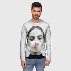 Лонгслив мужской Девушка с кошачьим язычком, цвет: 3D-принт — фото 2