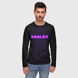 Лонгслив мужской ROBLOX NEON LOGO ИГРА РОБЛОКС, цвет: 3D-принт — фото 2