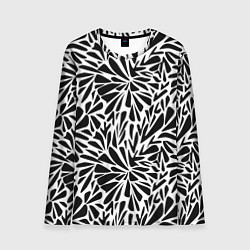 Лонгслив мужской Черно белый абстрактный узор, цвет: 3D-принт