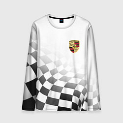 Лонгслив мужской Porsche Порше Финишный флаг, цвет: 3D-принт