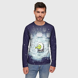 Лонгслив мужской Doodle with angry penguins, цвет: 3D-принт — фото 2