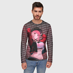 Лонгслив мужской Милая аниме девушка в кепке, цвет: 3D-принт — фото 2