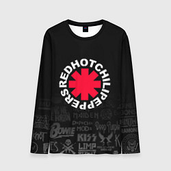 Лонгслив мужской Red Hot Chili Peppers Логотипы рок групп, цвет: 3D-принт