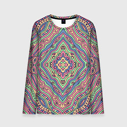 Мужской лонгслив Разноцветный узор Калейдоскоп Абстракция
