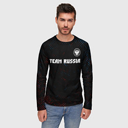 Лонгслив мужской RUSSIA - ГЕРБ Team Russia Потертости, цвет: 3D-принт — фото 2