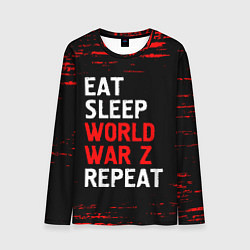 Мужской лонгслив Eat Sleep World War Z Repeat - Краска
