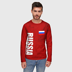 Лонгслив мужской RUSSIA - RED EDITION - SPORTWEAR, цвет: 3D-принт — фото 2