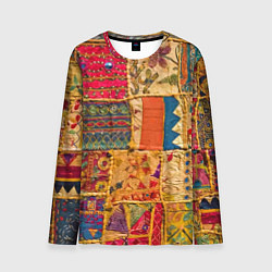Лонгслив мужской Пэчворк Лоскутное одеяло Patchwork Quilt, цвет: 3D-принт