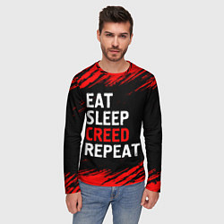 Лонгслив мужской Eat Sleep Creed Repeat - Краски, цвет: 3D-принт — фото 2