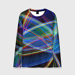 Лонгслив мужской Разноцветные неоновые линии Абстракция Multicolore, цвет: 3D-принт