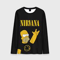 Мужской лонгслив NIRVANA ГОМЕР СИМПСОН, SIMPSONS