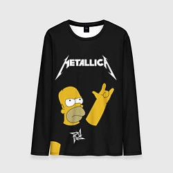 Лонгслив мужской Metallica Гомер Симпсон рокер, цвет: 3D-принт