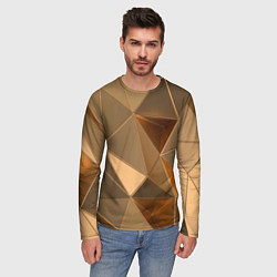 Лонгслив мужской Золотые 3D треугольники, цвет: 3D-принт — фото 2