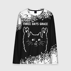 Лонгслив мужской Группа Three Days Grace и Рок Кот, цвет: 3D-принт