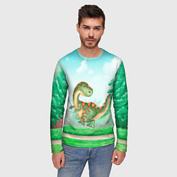 Лонгслив мужской Маленький Динозаврик, цвет: 3D-принт — фото 2