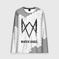 Лонгслив мужской Watch Dogs Glitch на темном фоне FS, цвет: 3D-принт