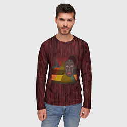 Лонгслив мужской Африканская маска African mask ethnic illustration, цвет: 3D-принт — фото 2