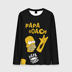 Лонгслив мужской Papa Roach, Гомер Симпсон, цвет: 3D-принт
