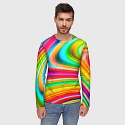 Лонгслив мужской Rainbow colors, цвет: 3D-принт — фото 2