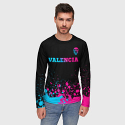 Лонгслив мужской Valencia - neon gradient: символ сверху, цвет: 3D-принт — фото 2
