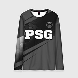 Лонгслив мужской PSG sport на темном фоне: символ сверху, цвет: 3D-принт