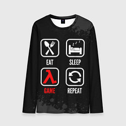 Лонгслив мужской Eat, sleep, Half-Life, repeat, цвет: 3D-принт