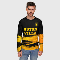 Лонгслив мужской Aston Villa - gold gradient: символ сверху, цвет: 3D-принт — фото 2