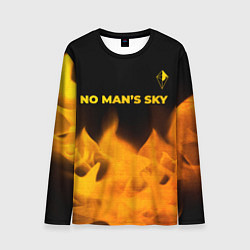 Лонгслив мужской No Mans Sky - gold gradient: символ сверху, цвет: 3D-принт