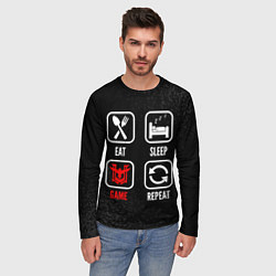 Лонгслив мужской Eat, sleep, Free Fire, repeat, цвет: 3D-принт — фото 2