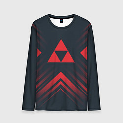 Лонгслив мужской Красный символ Zelda на темном фоне со стрелками, цвет: 3D-принт