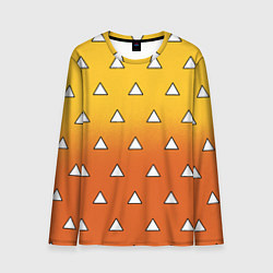 Лонгслив мужской Оранжевое кимоно с треугольниками - Зеницу клинок, цвет: 3D-принт