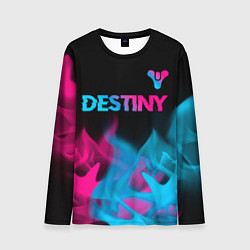 Лонгслив мужской Destiny - neon gradient: символ сверху, цвет: 3D-принт