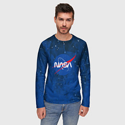 Лонгслив мужской Nasa - звёзды лого, цвет: 3D-принт — фото 2