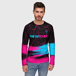 Лонгслив мужской The Witcher - neon gradient: символ сверху, цвет: 3D-принт — фото 2