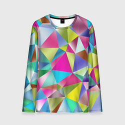 Лонгслив мужской Радужные трехмерные треугольники, цвет: 3D-принт