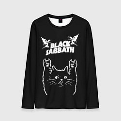 Мужской лонгслив Black Sabbath рок кот