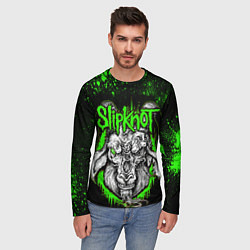 Лонгслив мужской Slipknot зеленый козел, цвет: 3D-принт — фото 2