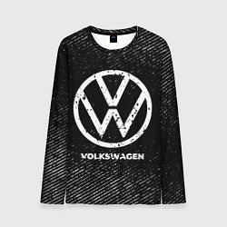 Лонгслив мужской Volkswagen с потертостями на темном фоне, цвет: 3D-принт