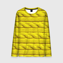 Лонгслив мужской Жёлтый свитер - Осень-Зима 2028, цвет: 3D-принт