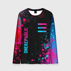 Мужской лонгслив OneRepublic - neon gradient: надпись, символ