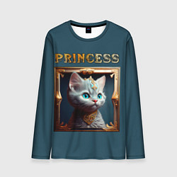 Лонгслив мужской Кошечка принцесса - картина в рамке, цвет: 3D-принт