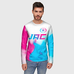 Лонгслив мужской JAC neon gradient style: символ сверху, цвет: 3D-принт — фото 2