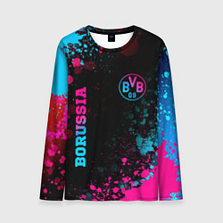 Лонгслив мужской Borussia - neon gradient: надпись, символ, цвет: 3D-принт