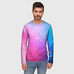 Лонгслив мужской Звёздное геометрическое небо, цвет: 3D-принт — фото 2
