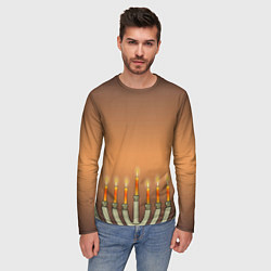 Лонгслив мужской Уютная Ханука и звезда Давида, цвет: 3D-принт — фото 2
