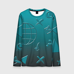 Лонгслив мужской Символы соцсетей, цвет: 3D-принт