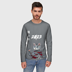 Лонгслив мужской Год Кота 2023 - Year of the Cat 2023, цвет: 3D-принт — фото 2